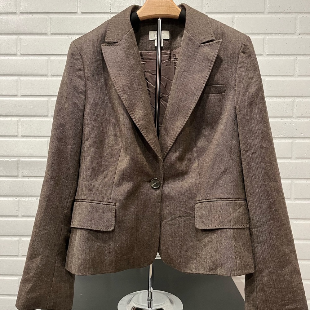 LOFT Taupe Textured Jacket